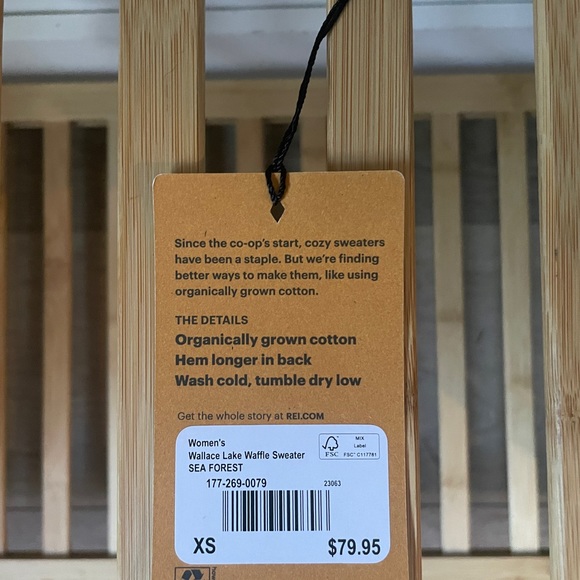 Wallace Lake Waffle Sweater in SEA FOREST, size XS - Picture 3 of 4